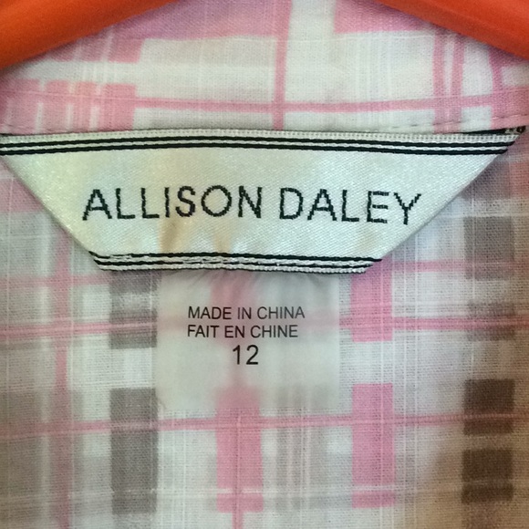FINAL SALE PRICE Allison Daley Pink Plaid Blouse in Size 12 - Picture 2 of 8